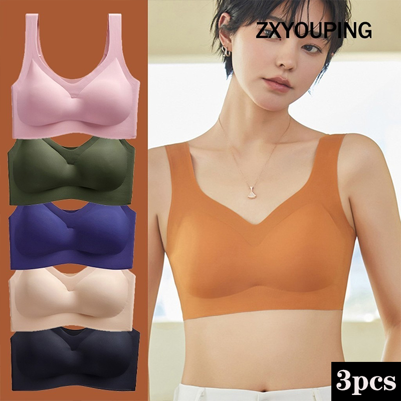 3PCS Sexy Sports Bra Seamless  - Underwire Bra Padded ulasan dan harga